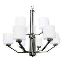 HOMEnhancements 18521 - Paris 9-Light Chandelier - NK White Cylinder Glass