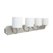 HOMEnhancements 18551 - Paris 4-Light Vanity - NK White Cylinder Glass
