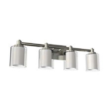 HOMEnhancements 18770 - Sonora 4-Light Vanity - NK Clear & White Glass