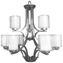 HOMEnhancements 18791 - Sonora 9-Light Chandelier - NK - Clear & White Glass