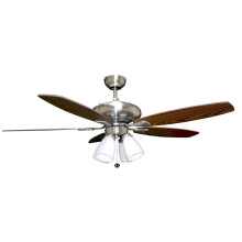HOMEnhancements 18920 - 52" 5-Blade UFO Fan NK Silver/Walnut Blades 4-Light White Glass LED Kit