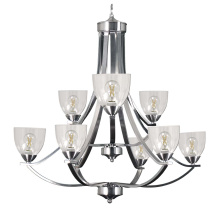 HOMEnhancements 19160 - Victoria 9-Light Chandelier - NK Clear Glass