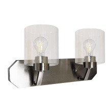 HOMEnhancements 19380 - Paris 2-Light Vanity - NK Clear Cylinder Glass