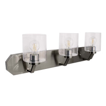 HOMEnhancements 19383 - Paris 3-Light Vanity - NK Clear Cylinder Glass