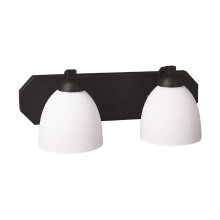 HOMEnhancements 19587 - 2-Light Contemporary Vanity - MB White Glass