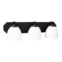 HOMEnhancements 19596 - 3-Light Contemporary Vanity - MB White Glass