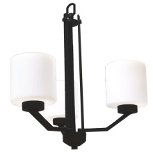 HOMEnhancements 19671 - Paris 3-Light Chandelier - MB White Cylinder Glass