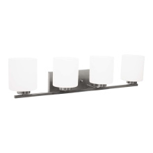 HOMEnhancements 19761 - 4-Light White Glass Vanity - NK