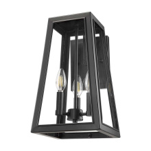 HOMEnhancements 20559 - Gilbert Medium 3-Light Clear Glass Trapezoid Coach Light - MB
