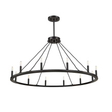 HOMEnhancements 20673 - 12 Light 48" Big Ring Single Tier Chandelier - MB T6-3K Lamps Included
