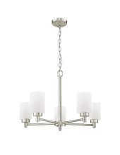 HOMEnhancements 21969 - Mincio 5-Light White Glass Chandelier - NK