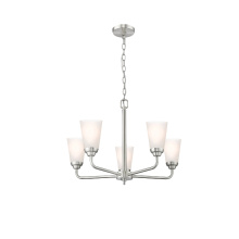 HOMEnhancements 22011 - Aria 5-Light Frosted Cone Glass Chandelier - NK
