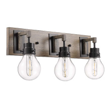 HOMEnhancements 70115 - Vivio Roxton 3-Light Vanity - MB with Wood Style Accents
