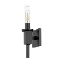 HOMEnhancements 70319 - Vivio Roma 1-Light Clear Tube Glass Sconce - MB T10 8.5W LED 4K Lamps Included
