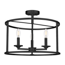 HOMEnhancements 70358 - Vivio Alfred 3-Light Round Open Semi-Flush Mount - NK